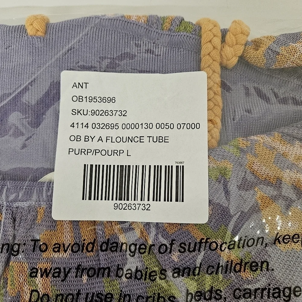 Anthropologie Flounce Knit Cropped Tassle Tank Top in Purple and Orange NWT